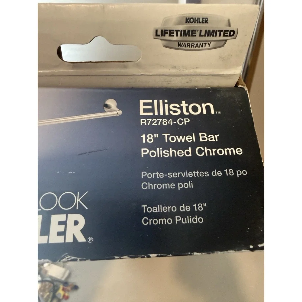 Lot Of 2 KOHLER Elliston R72784-5 CP POLISHED CHROME 18 & 24